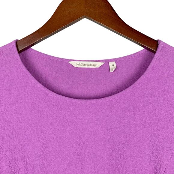 Soft Surroundings Carpe Diem Dress Purple Gauze Pockets Cotton Women's XS - Picture 3 of 10